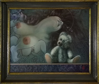 Billede af Niels Erik Skovballe maleriet Bamse Erotik